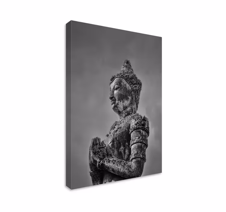šedá buddha obraz nástěnné umění - TenStickers