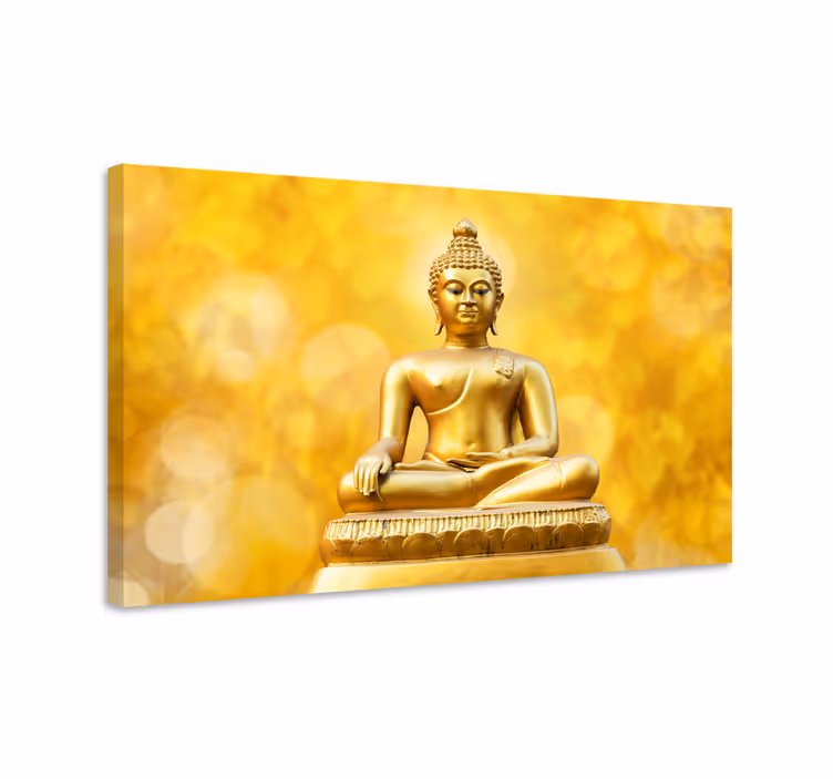Zlatý třídílný buddha nástěnné umění - TenStickers