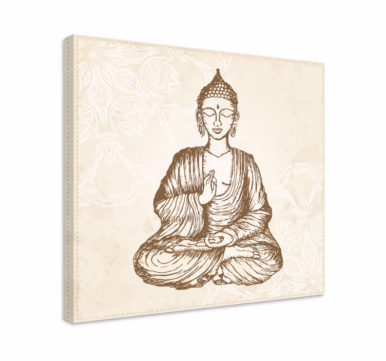 Buda ročník květinové buddha nástěnné umění - TenStickers