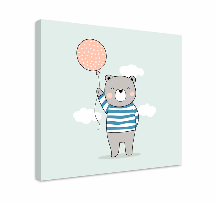 3d obraza roztomilý medvěd s balónem - TenStickers