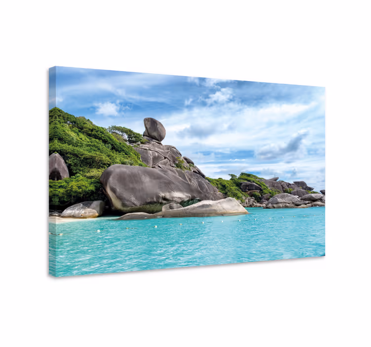 Klidné skalnaté pobřeží krajinné obraz - TenStickers