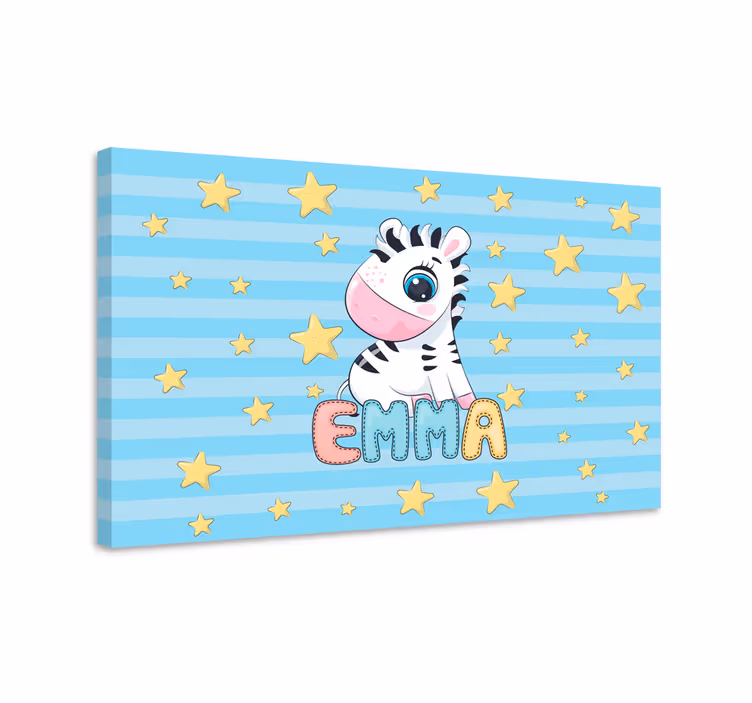 Roztomilá zebra a hvězdy s názvem obraz - TenStickers