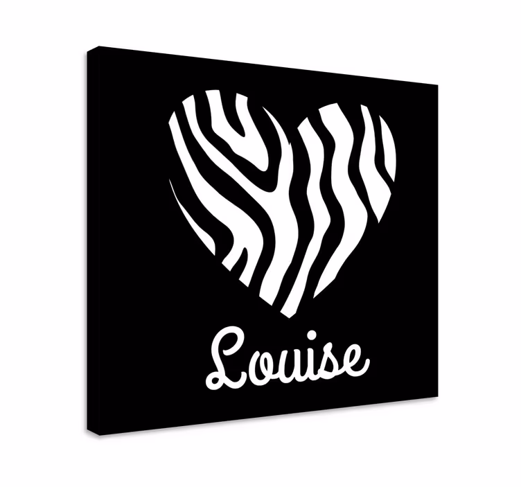 Personalizované srdce zebra obraz - TenStickers