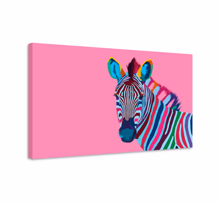 Obraz na plátně duhová zebra - TenStickers