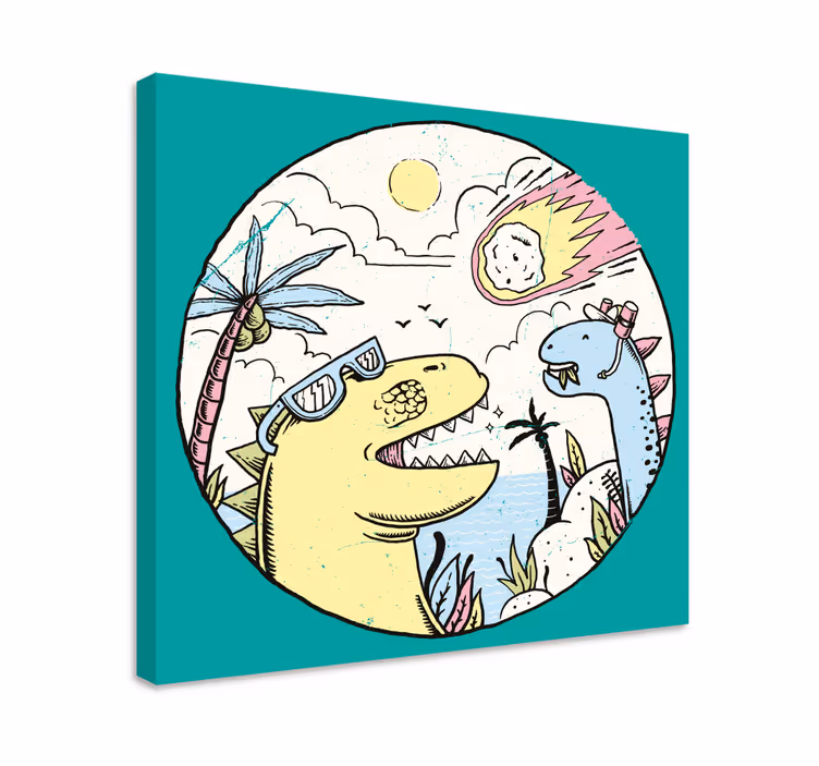 Dinosauři padající na meteorit - TenStickers