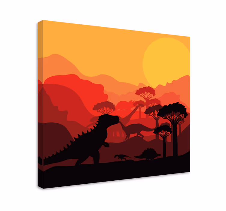 Dinosauři, jurská krajina, obrazy na plátně - TenStickers