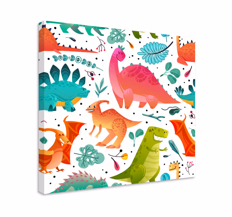 šťastní dinosauři pro děti na plátně - TenStickers