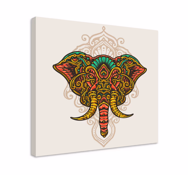 Vícebarevná indická mandala sloní obraz - TenStickers