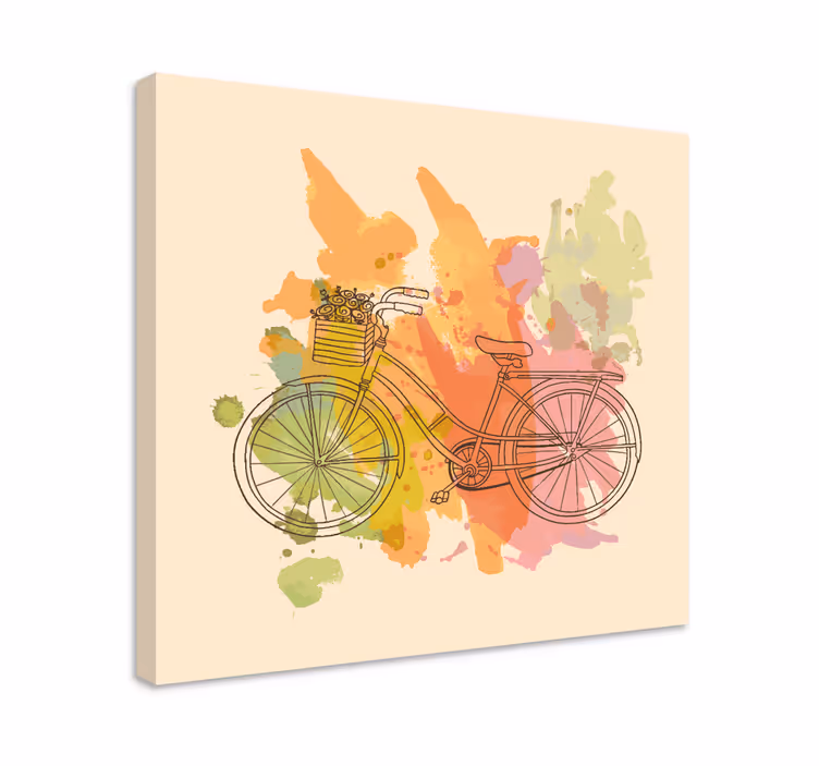 Retro kolo s květinami retro obraz umění - TenStickers
