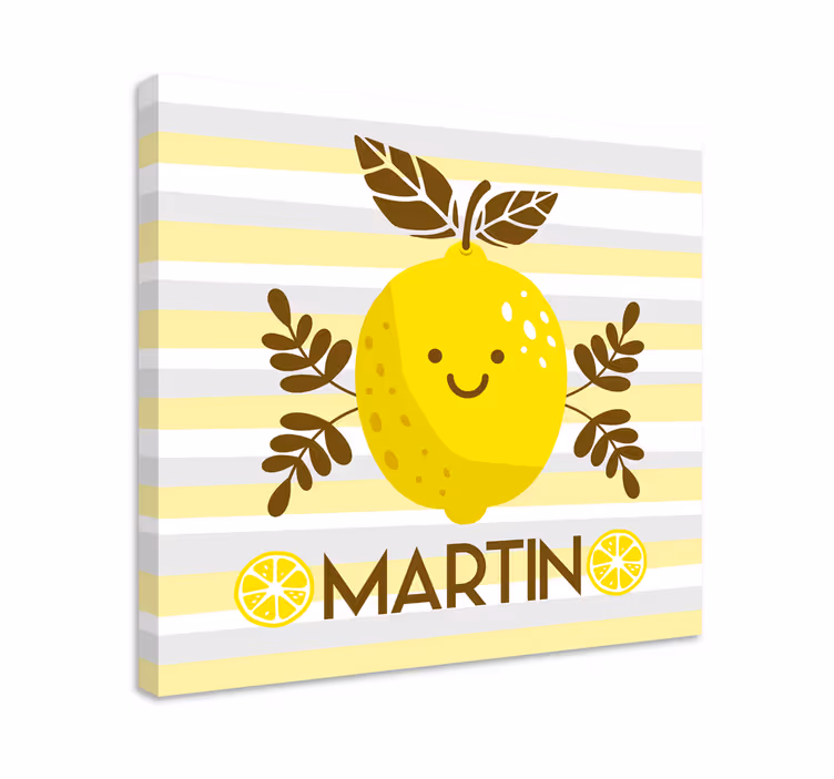 Obraza s ovocem Šťastná citronová emblema - TenStickers