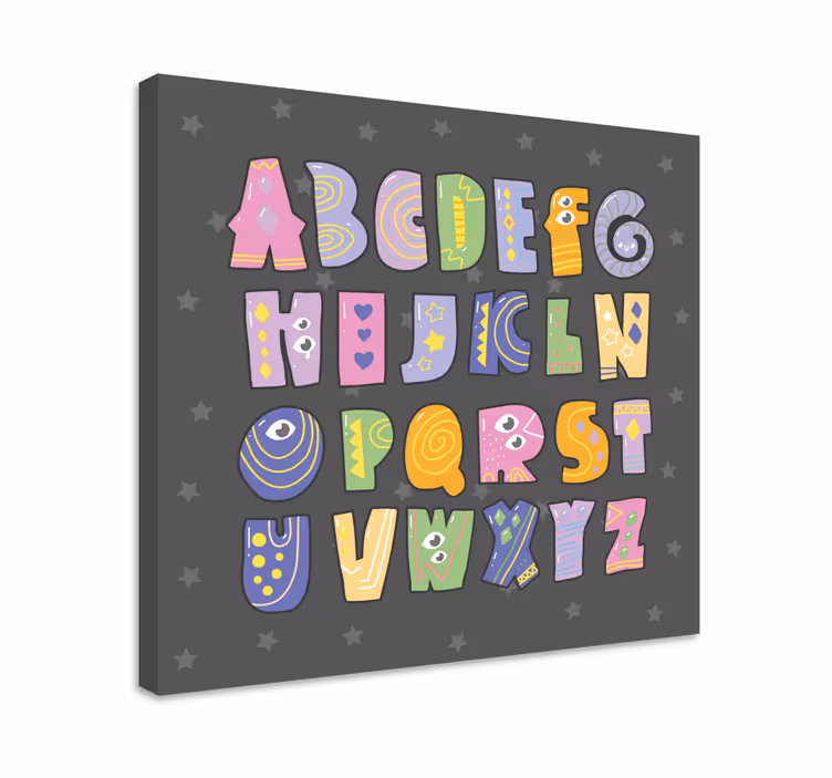 Barevná abeceda na plátně - TenStickers