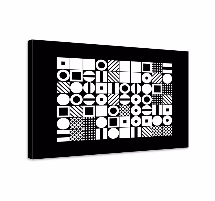 černobílé geometrie kancelářské obraz - TenStickers