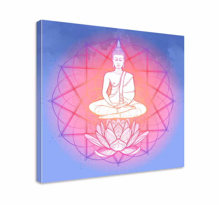 Buddha meditující mandala obraz umění - TenStickers