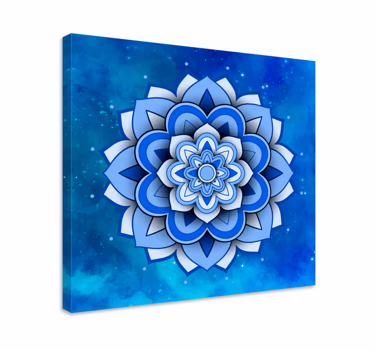 Mandala květinová modrá mandala obraz umění zdi - TenStickers