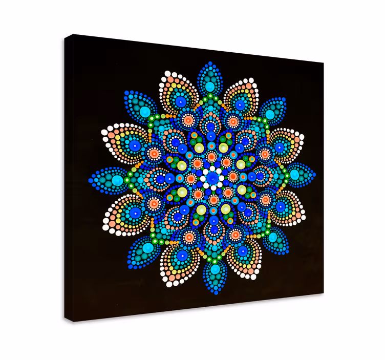 Mandaly barevné tečky mandala obraz umění zdi - TenStickers