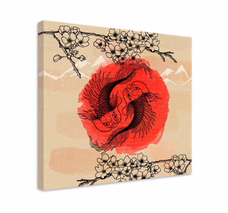 Ying yang ryby rybí obraz - TenStickers