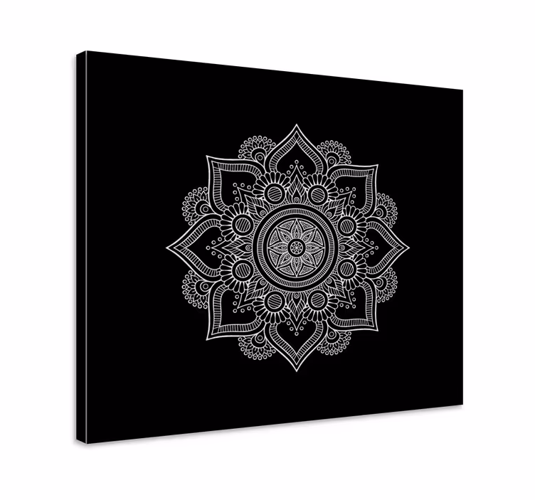 černá a bílá mandala obraz nástěnné umění - TenStickers
