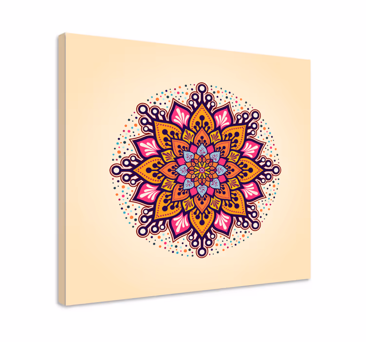 Duha béžová mandala obraz nástěnné umění - TenStickers
