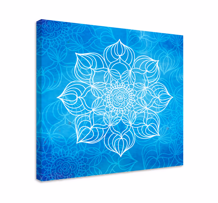 Modrá barva stříkající mandala obraz nástěnné umění - TenStickers