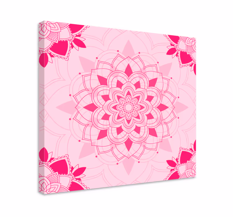 Jasně růžové mandala obraz nástěnné umění - TenStickers