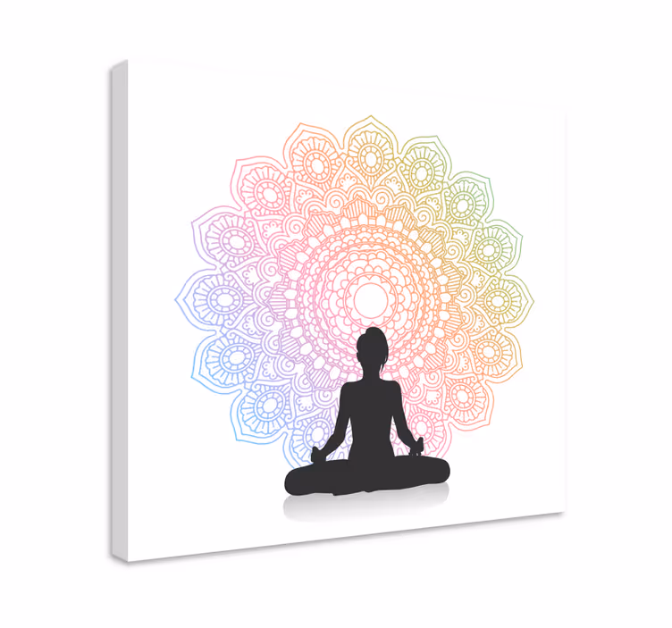 Duha jóga mandala obraz umění zdi - TenStickers