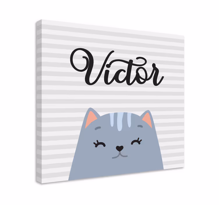 Karikatura kočka s vlastním jménem školky obraz - TenStickers