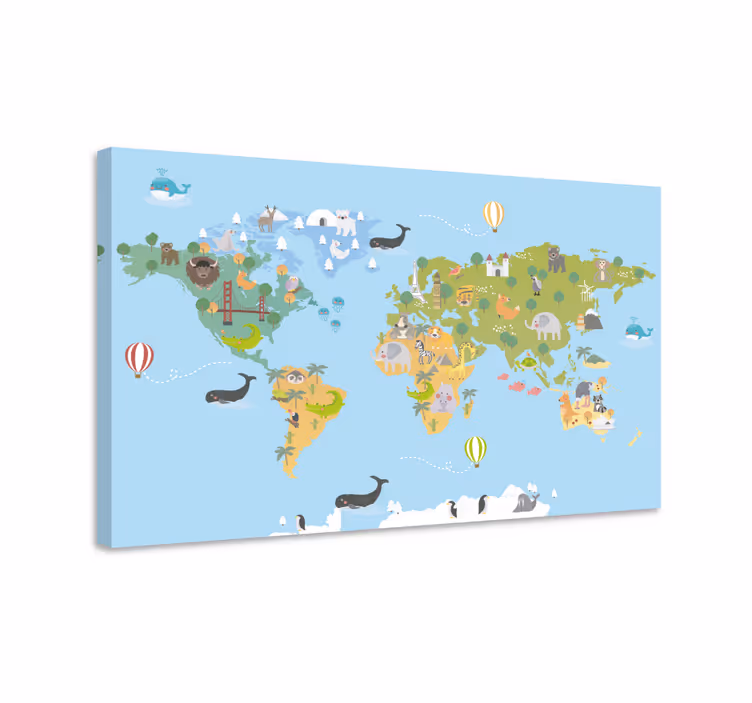 Dětská mapa obraz mapy světa - TenStickers