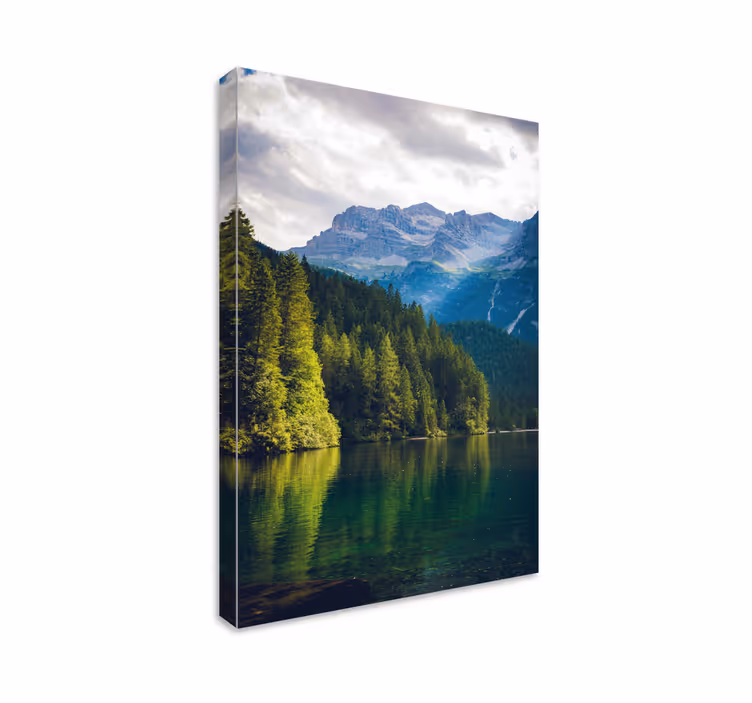Jezero a příroda lesní krajina obraz - TenStickers