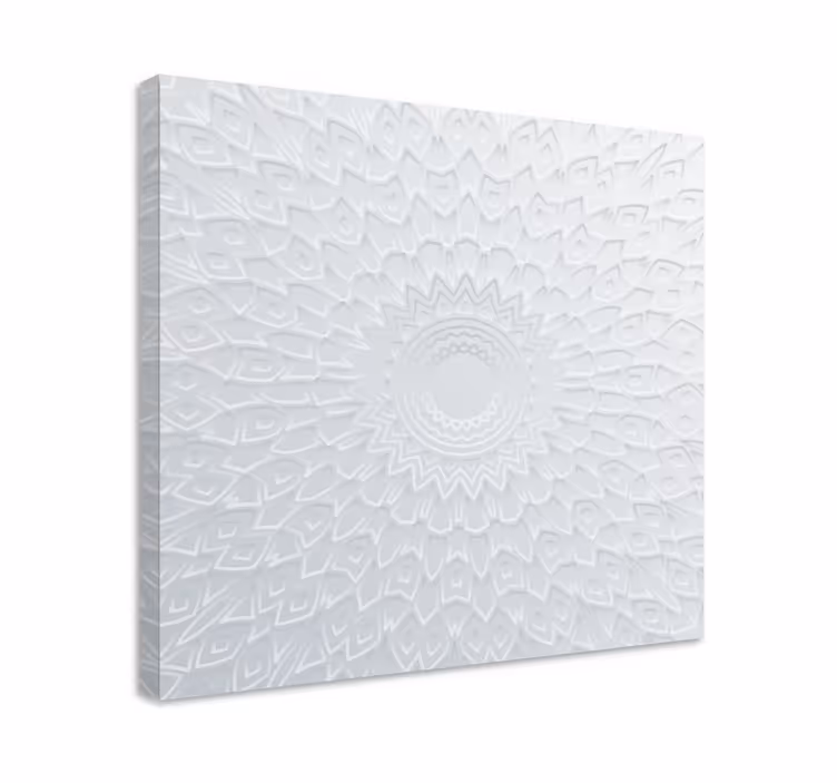 3d bílá mandala moderní obraz nástěnné umění - TenStickers