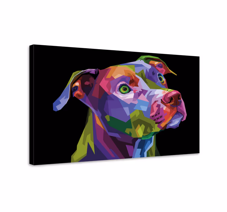 Vícebarevná moderní pitbull psí plátna - TenStickers