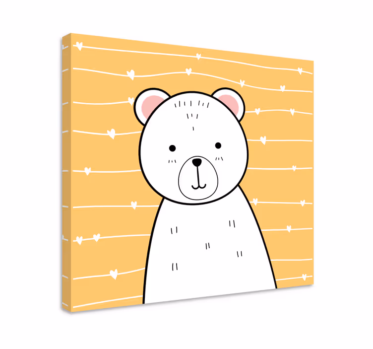 šťastný medvěd zvířecí obrazy na plátně - TenStickers