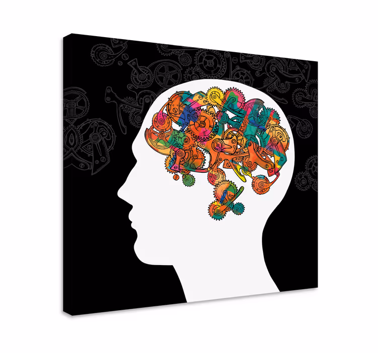 Abstraktní obraza barevný mechanický mozek - TenStickers