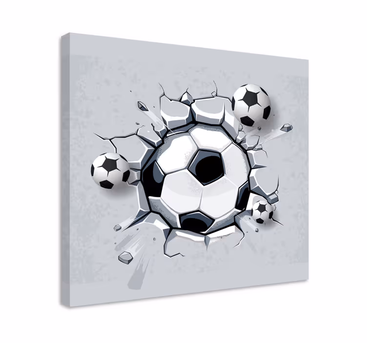 3d fotbalové míče na plátně - TenStickers