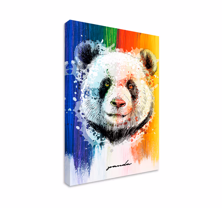 Duhová panda zvířecí obrazy na plátně - TenStickers