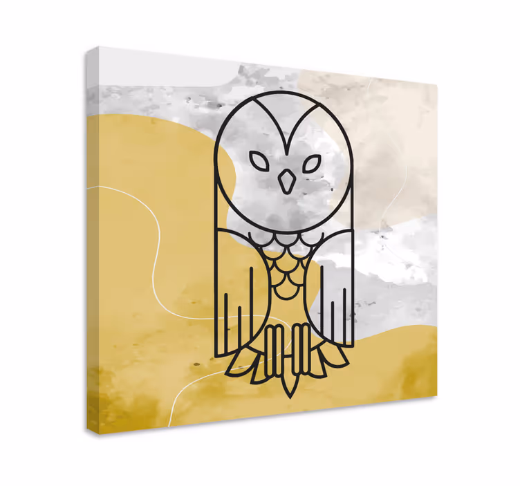 Geometrické abstraktní sova pták obraz umění - TenStickers
