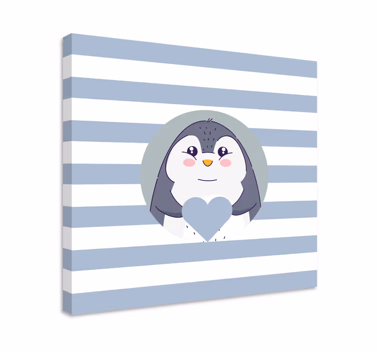 Obraza pro školku roztomilý tučňák v náručí - TenStickers