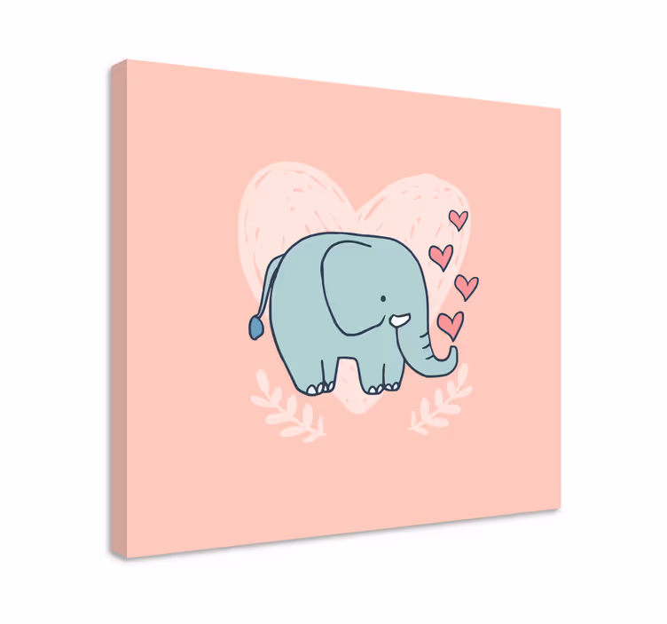 Roztomilý slon fouká srdce školka obraz - TenStickers