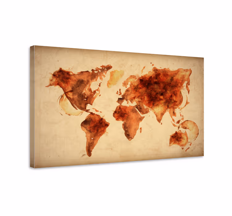 Obraz mapy světa aquarelle globální mapa - TenStickers