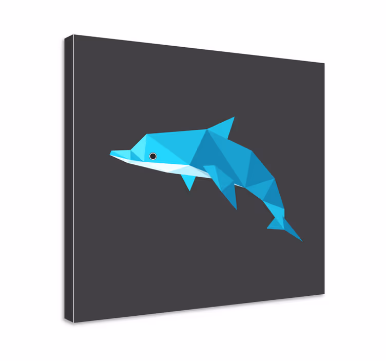 Obrazy zvířat na plátně delfínů origami - TenStickers