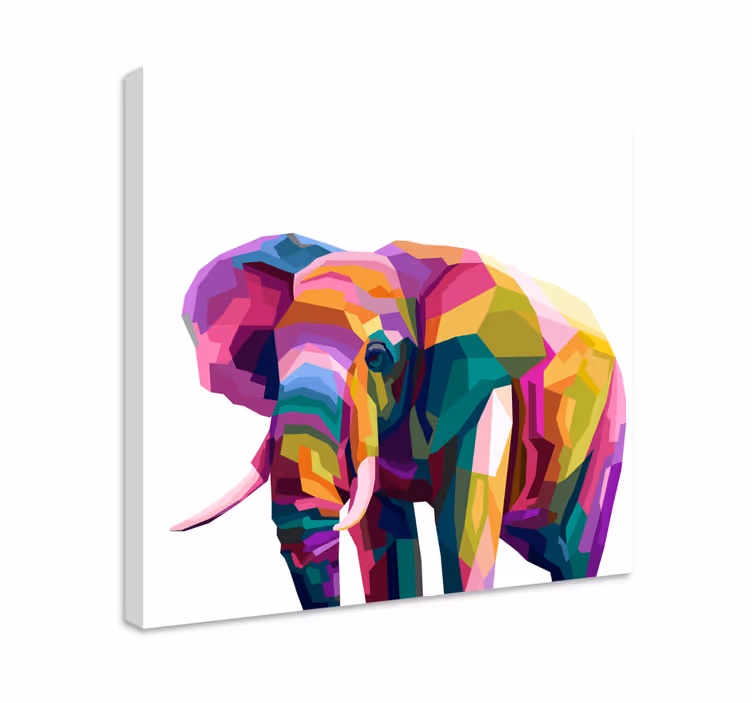 Vícebarevná realistická plátna slonů - TenStickers