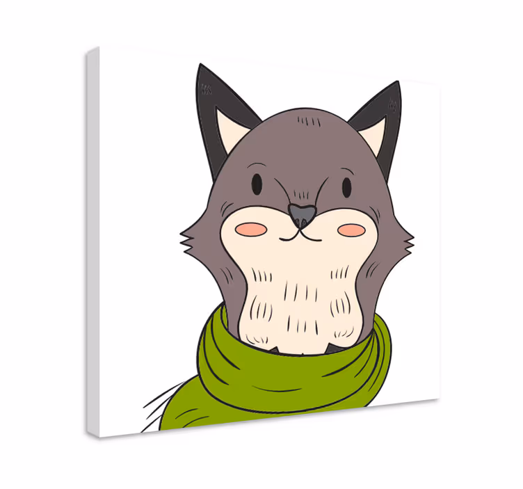 Severská šedá liška se šátkem na plátně - TenStickers