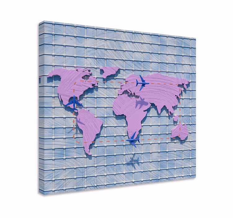 Stylizovaná globální mapa Obraz mapy světa - TenStickers