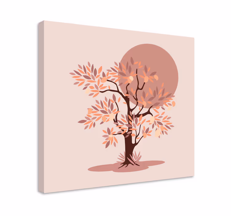 Obraza stromy podzimní silueta stromu - TenStickers