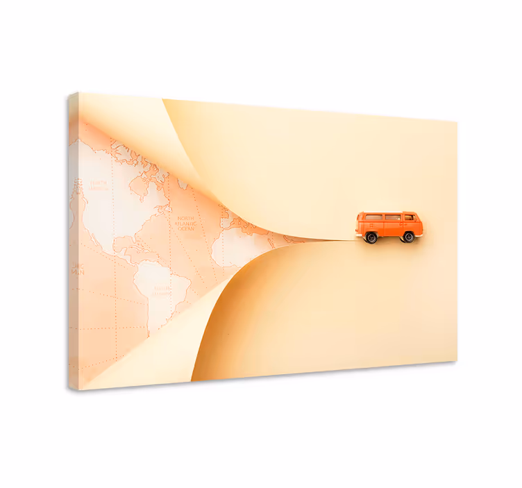 Karavan cestování svět mapa obraz - TenStickers