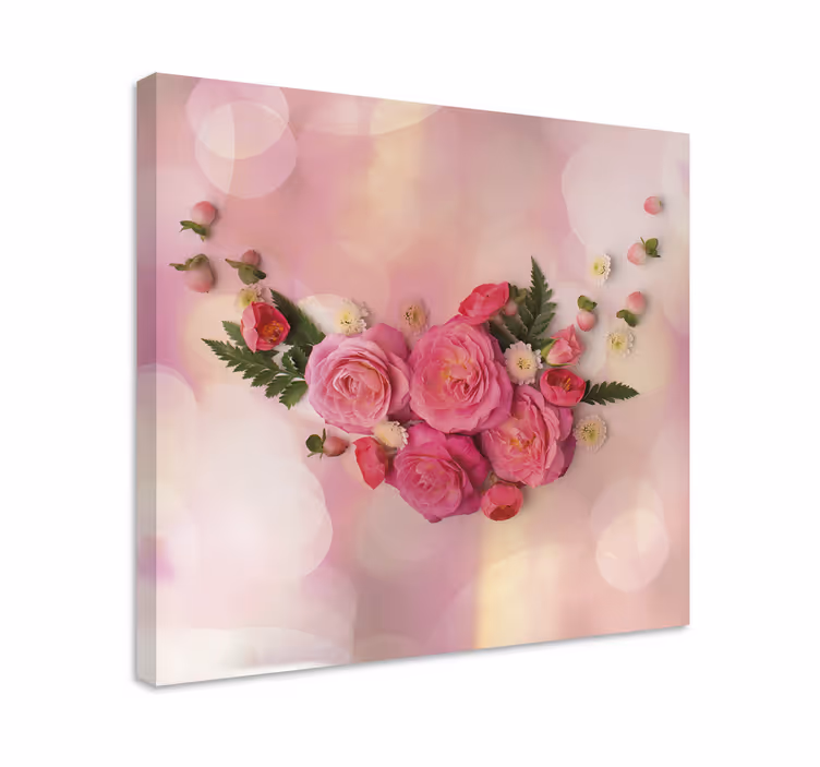 Obraza květin a rostlin růžový květinový bouquet - TenStickers