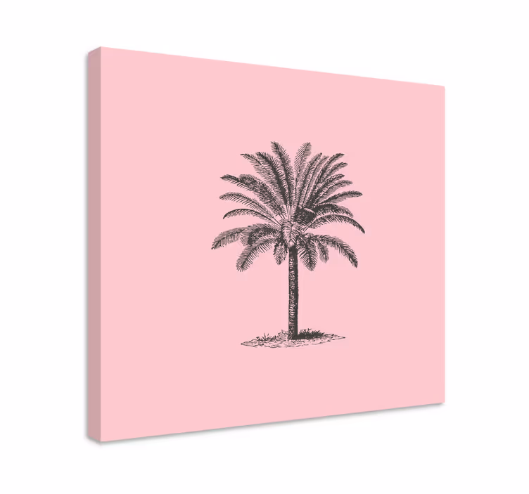 Růžová palma design obraz nástěnné umění - TenStickers