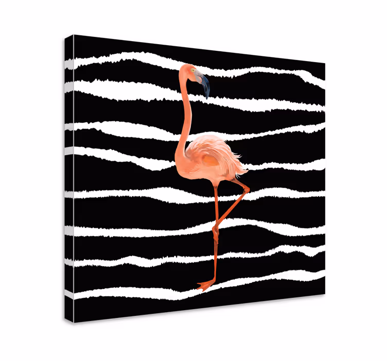 Obraz ptáka flamingo na pruzích - TenStickers