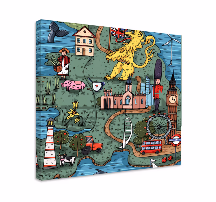 Barevná mapa londýnských kancelářských výtisků - TenStickers