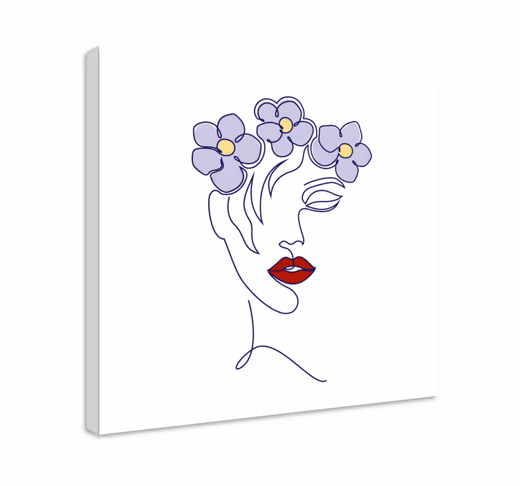 Umělecká obraza elegantní žena s květinami - TenStickers