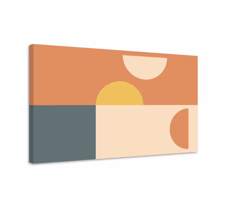 Polokruhy a obdélníky geometrické obraz - TenStickers